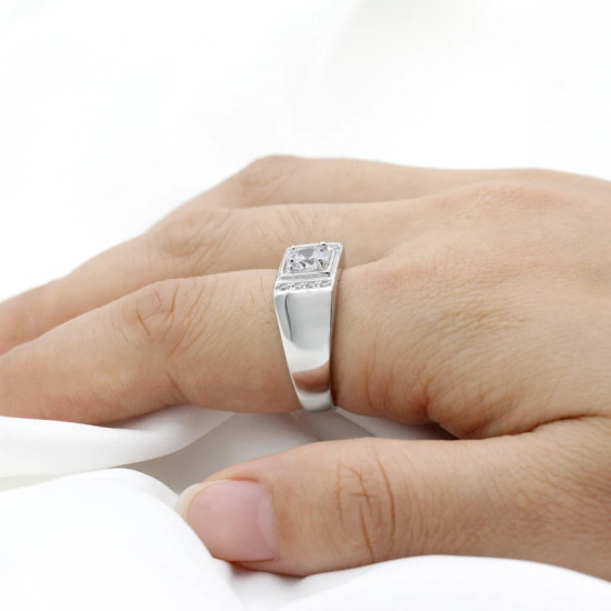 Anillos de plata 925 para mujer, anillo de boda elegante de piedra CZ deslumbrante, hecho a mano, regalos de moda clásicos simples para mujer, joyería fina - malaquita tienda 36
