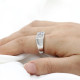 Anillos de plata 925 para mujer, anillo de boda elegante de piedra CZ deslumbrante, hecho a mano, regalos de moda clásicos simples para mujer, joyería fina - malaquita tienda 36