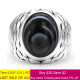 Anillo de Plata de Ley 925 para hombre, piedra de ágata negra, ojo Natural, Punk, Vintage, joyería de fiesta, regalo de joyería fina - malaquita tienda 36