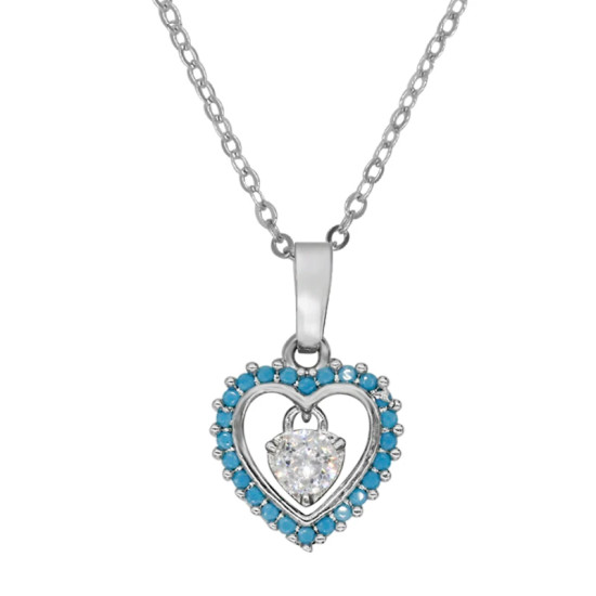 Conjuntos de joyería fina de Plata de Ley 925, collar llamativo de turquesa y CZ, pendientes con forma de corazón, estilo romántico, regalo de joyería de boda - malaquita tienda 36