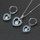 Conjuntos de joyería fina de Plata de Ley 925, collar llamativo de turquesa y CZ, pendientes con forma de corazón, estilo romántico, regalo de joyería de boda - malaquita tienda 36