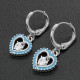 Conjuntos de joyería fina de Plata de Ley 925, collar llamativo de turquesa y CZ, pendientes con forma de corazón, estilo romántico, regalo de joyería de boda - malaquita tienda 36