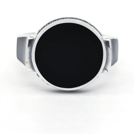 Anillo turco de Plata de Ley 925 auténtica para mujer, joya tailandesa de esmalte negro, estilo clásico, joyería fina de alta calidad Anillo turco de Plata de Ley 925 auténtica para mujer, joya tailandesa de esmalte negro, estilo clásico, joyería fina de alta calidad