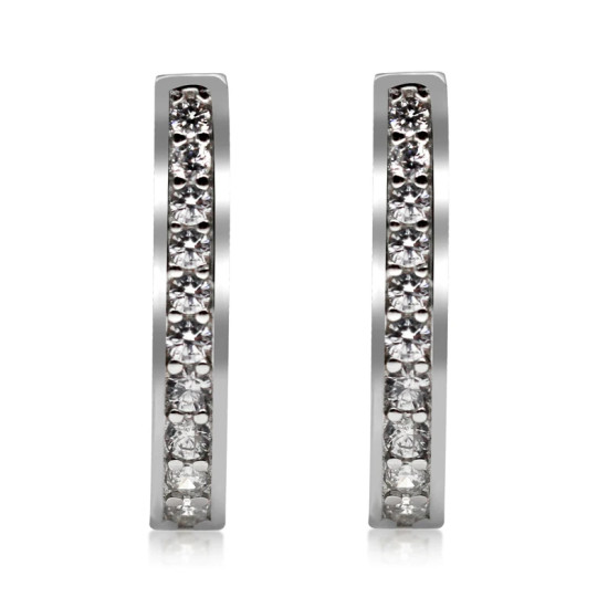 Pendientes de aro de piedra CZ deslumbrantes, pendientes de plata de ley 925 para mujeres y niñas, pendientes de plata tailandesa de estilo clásico, joyería fina - malaquita tienda 36