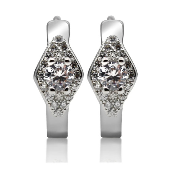 Pendientes de aro de Plata de Ley 925 para mujer, con CZ deslumbrante, exquisitos pendientes de boda, joyería Original, regalo, joyería fina - malaquita tienda 36