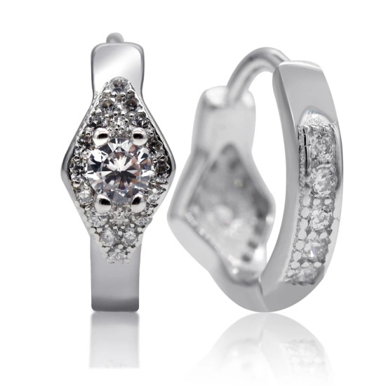 Pendientes de aro de Plata de Ley 925 para mujer, con CZ deslumbrante, exquisitos pendientes de boda, joyería Original, regalo, joyería fina - malaquita tienda 36