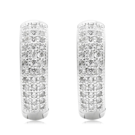 Pendientes de aro de Plata de Ley 925 con piedra CZ para mujer, arete de boda de diseño Simple clásico, joyería de moda, regalo Pendientes de aro de Plata de Ley 925 con piedra CZ para mujer, arete de boda de diseño Simple clásico, joyería de moda, regalo