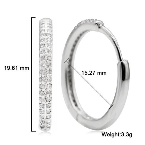 Dazzing-pendientes de aro de circonia cúbica para mujer, aretes de Plata de Ley 925 para mujer, exquisitos pendientes de boda, buen regalo para mujer - malaquita tienda 36