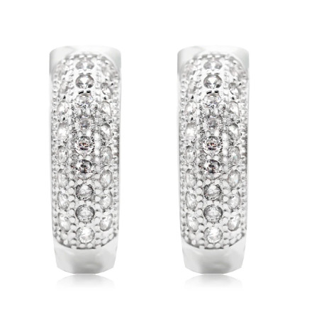 Pendientes de aro deslumbrantes AAA para mujer, aretes de Plata de Ley 925 con estampado de corazón, joyería de boda de diseño exquisito, regalo Pendientes de aro deslumbrantes AAA para mujer, aretes de Plata de Ley 925 con estampado de corazón, joyería de boda de diseño exquisito, regalo