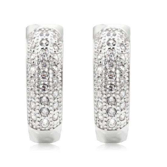 Pendientes de aro deslumbrantes AAA para mujer, aretes de Plata de Ley 925 con estampado de corazón, joyería de boda de diseño exquisito, regalo - malaquita tienda 36