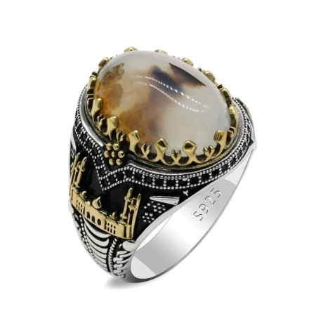Plata de Ley 925 auténtica hombres anillos Oval piedra de ágata Natural anillos de Castillo de plata tailandesa hombres anillos turco Anillos y joyas para boda anillo para hombre con piedra Plata de Ley 925 auténtica hombres anillos Oval piedra de ágata Natural anillos de Castillo de plata tailandesa hombres anillos turco Anillos y joyas para boda anillo para hombre con piedra
