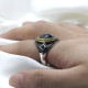 Metalmadman-anillos de plata 925 para hombre, piedra CZ Natural grande con forma de W, anillos de boda/Patry, joyería fina de diseño único de alta calidad - malaquita tienda 36