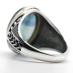 Anillos de plata de ley 925 con piedra azul Natural para hombre, joyería fina, exquisita, para fiesta y boda - malaquita tienda 36
