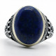Anillos de plata de ley 925 auténtica para hombres, piedra de lapislázuli Natural, regalo de moda para hombres, anillos exquisitos para fiesta/boda, joyería fina - malaquita tienda 36