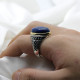 Anillos de plata de ley 925 auténtica para hombres, piedra de lapislázuli Natural, regalo de moda para hombres, anillos exquisitos para fiesta/boda, joyería fina - malaquita tienda 36