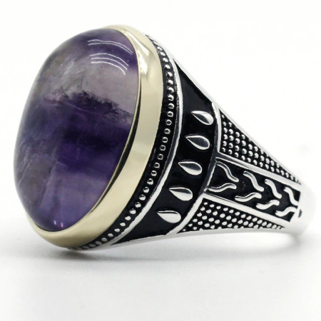 Anillo de plata de primera ley con piedra Natural para hombre, sortija, plata esterlina 925, goteo, niebla, montaña, fiesta, boda, joyería fina Anillo de plata de primera ley con piedra Natural para hombre, sortija, plata esterlina 925, goteo, niebla, montaña, fiesta, boda, joyería fina