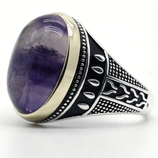 Anillo de plata de primera ley con piedra Natural para hombre, sortija, plata esterlina 925, goteo, niebla, montaña, fiesta, boda, joyería fina - malaquita tienda 36