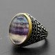 Anillo de plata 925 pura para hombre y mujer, conjunto de joyería Vintage con forma de nube de fluorita Natural púrpura, regalo de boda/fiesta - malaquita tienda 36