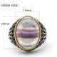 Anillo de plata 925 pura para hombre y mujer, conjunto de joyería Vintage con forma de nube de fluorita Natural púrpura, regalo de boda/fiesta - malaquita tienda 36