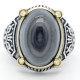 Anillo de plata 925 auténtica para hombre, piedra de ágata Natural, estilo Retro Punk, Vintage, garra, joyería de la suerte para boda/Fiesta, joyería fina - malaquita tienda 36