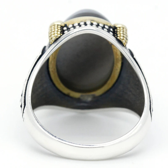 Anillo de plata 925 auténtica para hombre, piedra de ágata Natural, estilo Retro Punk, Vintage, garra, joyería de la suerte para boda/Fiesta, joyería fina - malaquita tienda 36