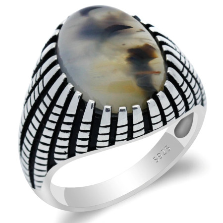 Anillos de plata de ley 925 para hombre, piedra de ágata Natural, anillo de estilo Punk Retro para hombre, joyería de fiesta, joyería fina hecha a mano Anillos de plata de ley 925 para hombre, piedra de ágata Natural, anillo de estilo Punk Retro para hombre, joyería de fiesta, joyería fina hecha a mano
