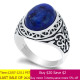 Anillos de plata de ley 925 auténtica, piedra de lapislázuli Natural, Escudo de garra de caballito de mar, anillo exquisito para boda/Fiesta, joyería fina artesanal - malaquita tienda 36