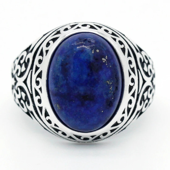 Anillos de plata de ley 925 auténtica, piedra de lapislázuli Natural, Escudo de garra de caballito de mar, anillo exquisito para boda/Fiesta, joyería fina artesanal - malaquita tienda 36
