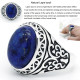 Anillos de plata de ley 925 auténtica, piedra de lapislázuli Natural, Escudo de garra de caballito de mar, anillo exquisito para boda/Fiesta, joyería fina artesanal - malaquita tienda 36