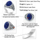 Anillos de plata de ley 925 auténtica, piedra de lapislázuli Natural, Escudo de garra de caballito de mar, anillo exquisito para boda/Fiesta, joyería fina artesanal - malaquita tienda 36