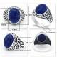 Anillos de plata de ley 925 auténtica, piedra de lapislázuli Natural, Escudo de garra de caballito de mar, anillo exquisito para boda/Fiesta, joyería fina artesanal - malaquita tienda 36