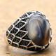 Anillos de ónix Natural para hombre, de Plata de Ley 925, piedra de ágata oceánica Natural, estilo Punk, conjunto de anillos de joyería turca para mujer - malaquita tienda 36