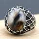 Anillos de ónix Natural para hombre, de Plata de Ley 925, piedra de ágata oceánica Natural, estilo Punk, conjunto de anillos de joyería turca para mujer - malaquita tienda 36