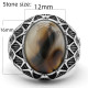 Anillos de ónix Natural para hombre, de Plata de Ley 925, piedra de ágata oceánica Natural, estilo Punk, conjunto de anillos de joyería turca para mujer - malaquita tienda 36