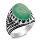 Anillos de plata de ley 925 para hombre, conjunto de anillos de pavo de piedra de ónix verde Natural, estilo Punk, joyería de boda de moda 2022, anillo para mujer - malaquita tienda 36