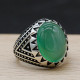 Anillos de plata de ley 925 para hombre, conjunto de anillos de pavo de piedra de ónix verde Natural, estilo Punk, joyería de boda de moda 2022, anillo para mujer - malaquita tienda 36