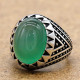 Anillos de plata de ley 925 para hombre, conjunto de anillos de pavo de piedra de ónix verde Natural, estilo Punk, joyería de boda de moda 2022, anillo para mujer - malaquita tienda 36
