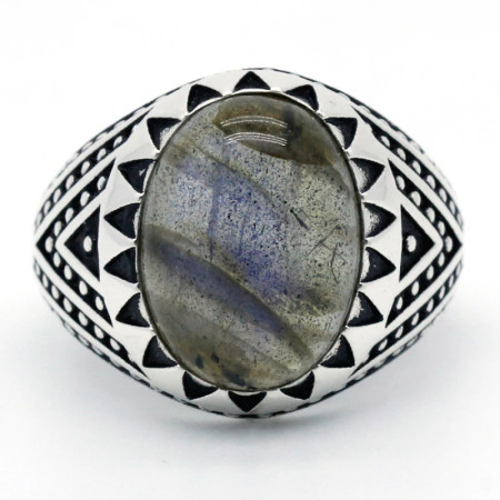 Anillo de plata 925 auténtica para hombre, con piedra lunar Natural, Retro, Vintage, para fiesta/boda, joyería turca hecha a mano Anillo de plata 925 auténtica para hombre, con piedra lunar Natural, Retro, Vintage, para fiesta/boda, joyería turca hecha a mano