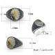 Anillo de piedra Natural auténtica para hombre, de Plata de Ley 925 pura con piedra de ágata, engranaje de plata tailandesa, piedra CZ, joyería de fiesta turca - malaquita tienda 36
