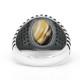 Anillo de piedra Natural auténtica para hombre, de Plata de Ley 925 pura con piedra de ágata, engranaje de plata tailandesa, piedra CZ, joyería de fiesta turca - malaquita tienda 36