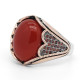 Anillo Vintage de piedra de ágata Natural para hombre, de Plata de Ley 925 con piedra de ágata, anillo de piedras preciosas naturales Aqeeq, regalo de joyería hermosa - malaquita tienda 36