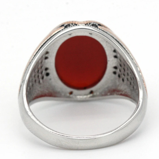 Anillo Vintage de piedra de ágata Natural para hombre, de Plata de Ley 925 con piedra de ágata, anillo de piedras preciosas naturales Aqeeq, regalo de joyería hermosa - malaquita tienda 36