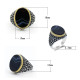 Anillo de Plata de Ley 925 con piedra de ágata negra Natural, joyería de fiesta de boda, Estilo Vintage, Plata tailandesa - malaquita tienda 36