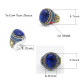 Anillo de Plata de Ley 925 con piedra lapislázuli Natural para hombre, sortija de energía de la suerte, joyería turca hecha a mano, regalo exquisito - malaquita tienda 36