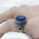 Anillo de Plata de Ley 925 con piedra lapislázuli Natural para hombre, sortija de energía de la suerte, joyería turca hecha a mano, regalo exquisito - malaquita tienda 36